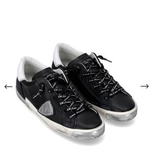 Women’s Prsx Low-Top Sneakers in Leather, Black Silver